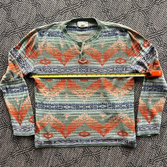 Ralph Lauren Denim & Supply Aztec Henley Long Sleeve Shirt Size Large - Picture 4 of 5